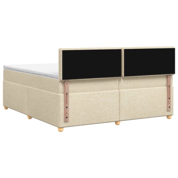 vidaXL Posteľ boxspring s matracom Krémová 200 x 200 cm Látka – Obrázok 7