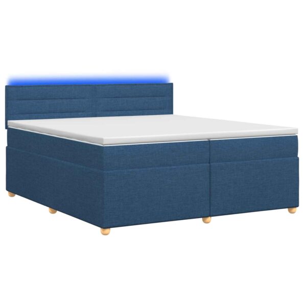 vidaXL Posteľ boxspring s matracom Modrá 200 x 200 cm Látka – Obrázok 2
