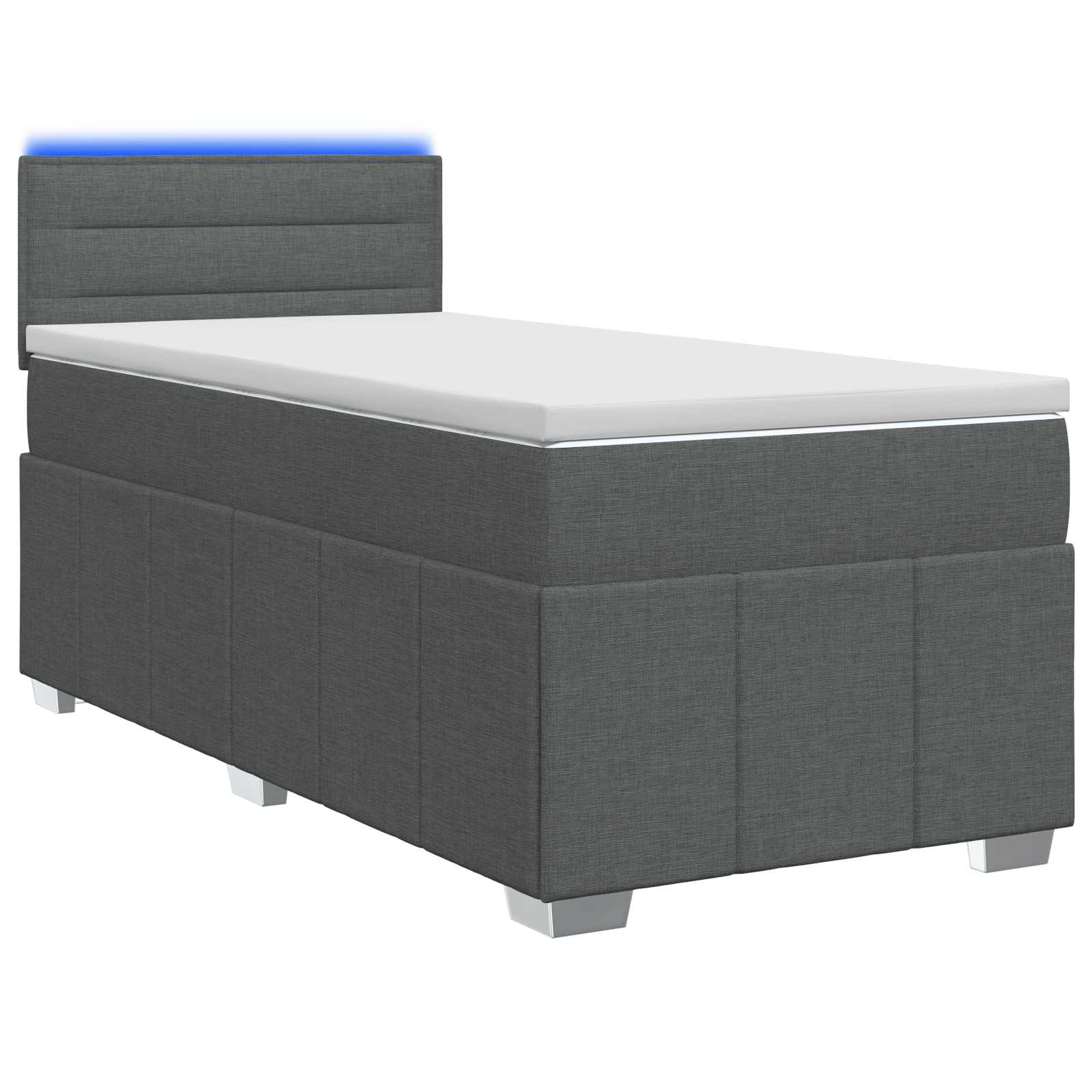 3452601_1.jpg vidaXL Posteľ boxspring s matracom Tmavosivá 100 x 200 cm Látka – Obrázok 1