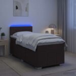 vidaXL Posteľ boxspring s matracom Tmavohnedá 100 x 200 cm Látka