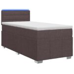 vidaXL Posteľ boxspring s matracom Tmavohnedá 100 x 200 cm Látka – Obrázok 2
