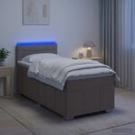 vidaXL Posteľ boxspring s matracom Sivohnedá 100 x 200 cm Látka