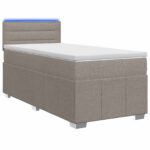 vidaXL Posteľ boxspring s matracom Sivohnedá 100 x 200 cm Látka – Obrázok 2