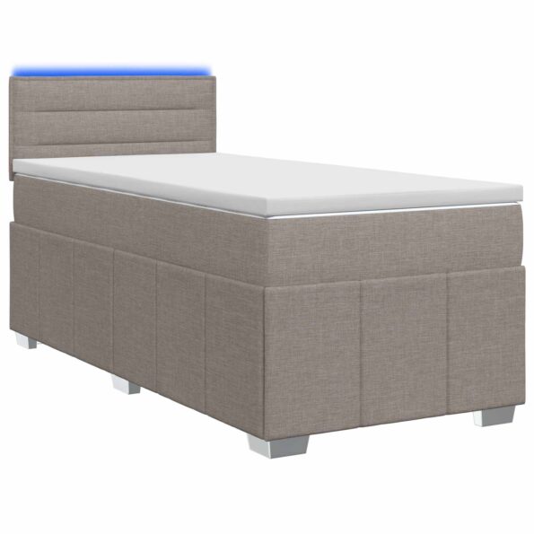 vidaXL Posteľ boxspring s matracom Sivohnedá 100 x 200 cm Látka – Obrázok 2