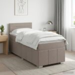 vidaXL Posteľ boxspring s matracom Sivohnedá 100 x 200 cm Látka – Obrázok 4