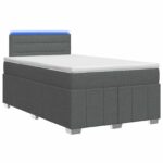 vidaXL Posteľ boxspring s matracom Tmavosivá 120 x 190 cm Látka – Obrázok 2