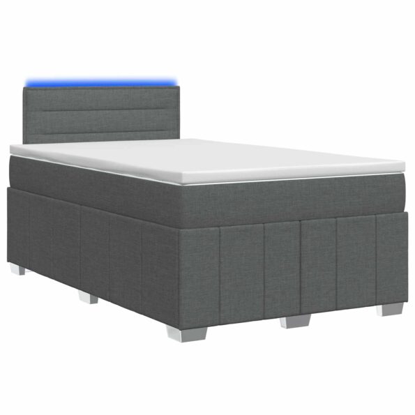 vidaXL Posteľ boxspring s matracom Tmavosivá 120 x 190 cm Látka – Obrázok 2