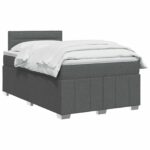 vidaXL Posteľ boxspring s matracom Tmavosivá 120 x 190 cm Látka – Obrázok 3