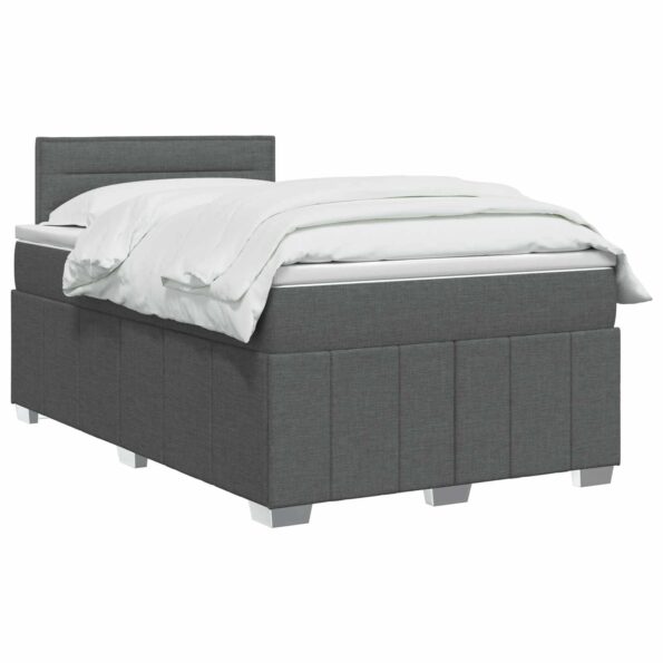 vidaXL Posteľ boxspring s matracom Tmavosivá 120 x 190 cm Látka – Obrázok 3