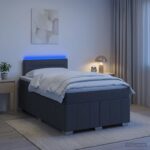 vidaXL Posteľ boxspring s matracom Tmavosivá 120 x 190 cm Látka – Obrázok 4