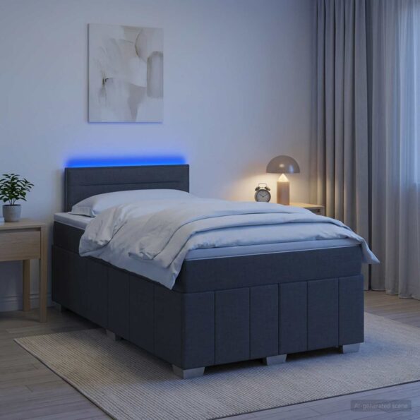 vidaXL Posteľ boxspring s matracom Tmavosivá 120 x 190 cm Látka – Obrázok 4