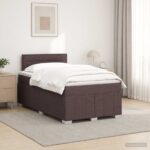 vidaXL Posteľ boxspring s matracom Tmavohnedá 120 x 190 cm Látka