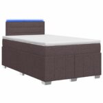 vidaXL Posteľ boxspring s matracom Tmavohnedá 120 x 190 cm Látka – Obrázok 2