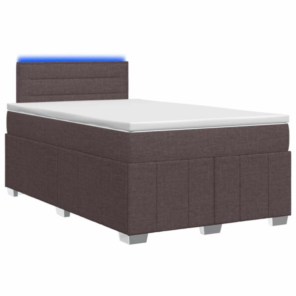 vidaXL Posteľ boxspring s matracom Tmavohnedá 120 x 190 cm Látka – Obrázok 2