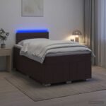vidaXL Posteľ boxspring s matracom Tmavohnedá 120 x 190 cm Látka – Obrázok 4