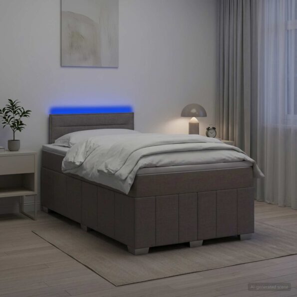 vidaXL Posteľ boxspring s matracom Sivohnedá 120 x 190 cm Látka – Obrázok 11