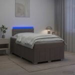 vidaXL Posteľ boxspring s matracom Sivohnedá 120 x 190 cm Látka