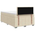 vidaXL Posteľ boxspring s matracom Krémová 120 x 190 cm Látka – Obrázok 7