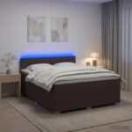 vidaXL Posteľ boxspring s matracom Tmavohnedá 140 x 200 cm Látka