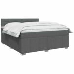 vidaXL Posteľ boxspring s matracom Tmavohnedá 140 x 200 cm Látka – Obrázok 2