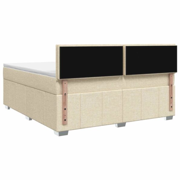 vidaXL Posteľ boxspring s matracom Krémová 140 x 200 cm Látka – Obrázok 9