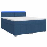 vidaXL Posteľ boxspring s matracom Modrá 140 x 200 cm Látka – Obrázok 2