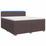 vidaXL Posteľ boxspring s matracom Tmavohnedá 160 x 200 cm Látka – Obrázok 2