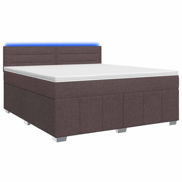vidaXL Posteľ boxspring s matracom Tmavohnedá 160 x 200 cm Látka – Obrázok 2