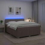 vidaXL Posteľ boxspring s matracom Sivohnedá 160 x 200 cm Látka – Obrázok 13