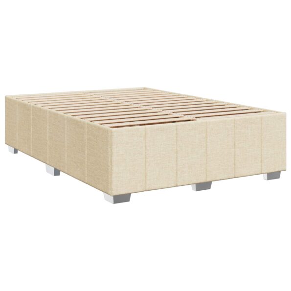 vidaXL Posteľ boxspring s matracom Krémová 160 x 200 cm Látka – Obrázok 6