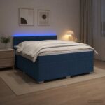 vidaXL Posteľ boxspring s matracom Modrá 160 x 200 cm Látka