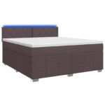 vidaXL Posteľ boxspring s matracom Tmavohnedá 160 x 200 cm Látka – Obrázok 2