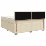 vidaXL Posteľ boxspring s matracom Krémová 160 x 200 cm Látka – Obrázok 9
