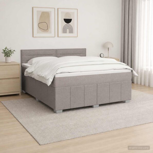vidaXL Posteľ boxspring s matracom Sivohnedá 180 x 200 cm Látka – Obrázok 12