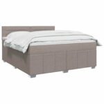 vidaXL Posteľ boxspring s matracom Sivohnedá 180 x 200 cm Látka – Obrázok 2