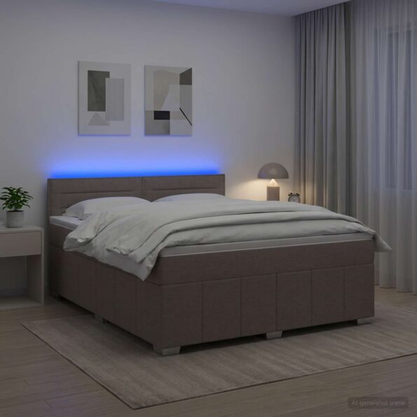 vidaXL Posteľ boxspring s matracom Sivohnedá 180 x 200 cm Látka – Obrázok 13