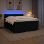 vidaXL Posteľ boxspring s matracom Čierna 200 x 200 cm Látka – Obrázok 13