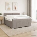 vidaXL Posteľ boxspring s matracom Sivohnedá 200 x 200 cm Látka – Obrázok 12