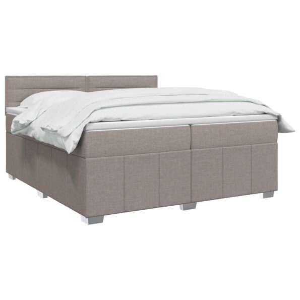 vidaXL Posteľ boxspring s matracom Sivohnedá 200 x 200 cm Látka – Obrázok 2