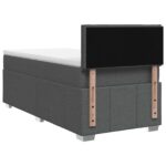 vidaXL Posteľ s boxspringom a matracom a LED Tmavosivá 90 x 190 cm – Obrázok 7