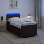 vidaXL Posteľ boxspring s matracom Tmavohnedá 90 x 200 cm Látka
