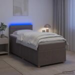 vidaXL Posteľ boxspring s matracom Sivohnedá 90 x 200 cm Látka