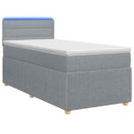 vidaXL Posteľ boxspring s matracom Svetlosivá 100 x 200 cm Látka – Obrázok 2