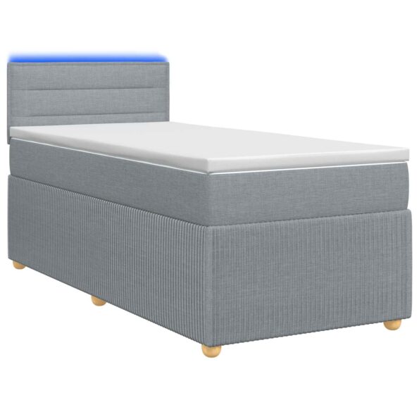 vidaXL Posteľ boxspring s matracom Svetlosivá 100 x 200 cm Látka – Obrázok 2