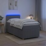 vidaXL Posteľ boxspring s matracom Svetlosivá 100 x 200 cm Látka – Obrázok 4