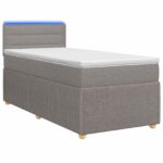 vidaXL Posteľ boxspring s matracom Sivohnedá 100 x 200 cm Látka – Obrázok 2