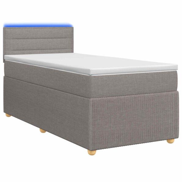 vidaXL Posteľ boxspring s matracom Sivohnedá 100 x 200 cm Látka – Obrázok 2