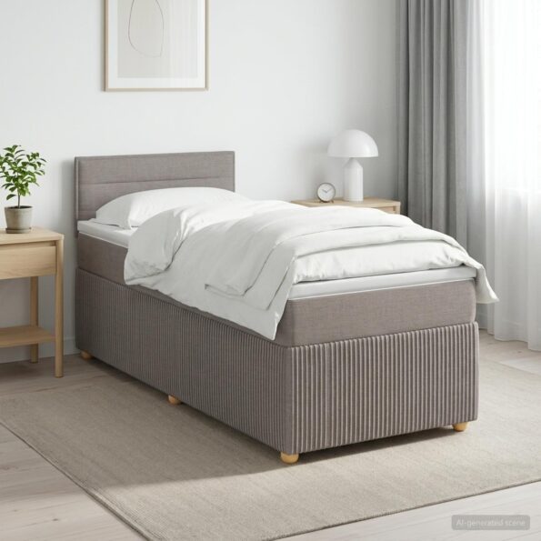 vidaXL Posteľ boxspring s matracom Sivohnedá 100 x 200 cm Látka – Obrázok 4