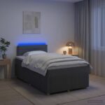 vidaXL Posteľ boxspring s matracom Tmavosivá 120 x 190 cm Látka
