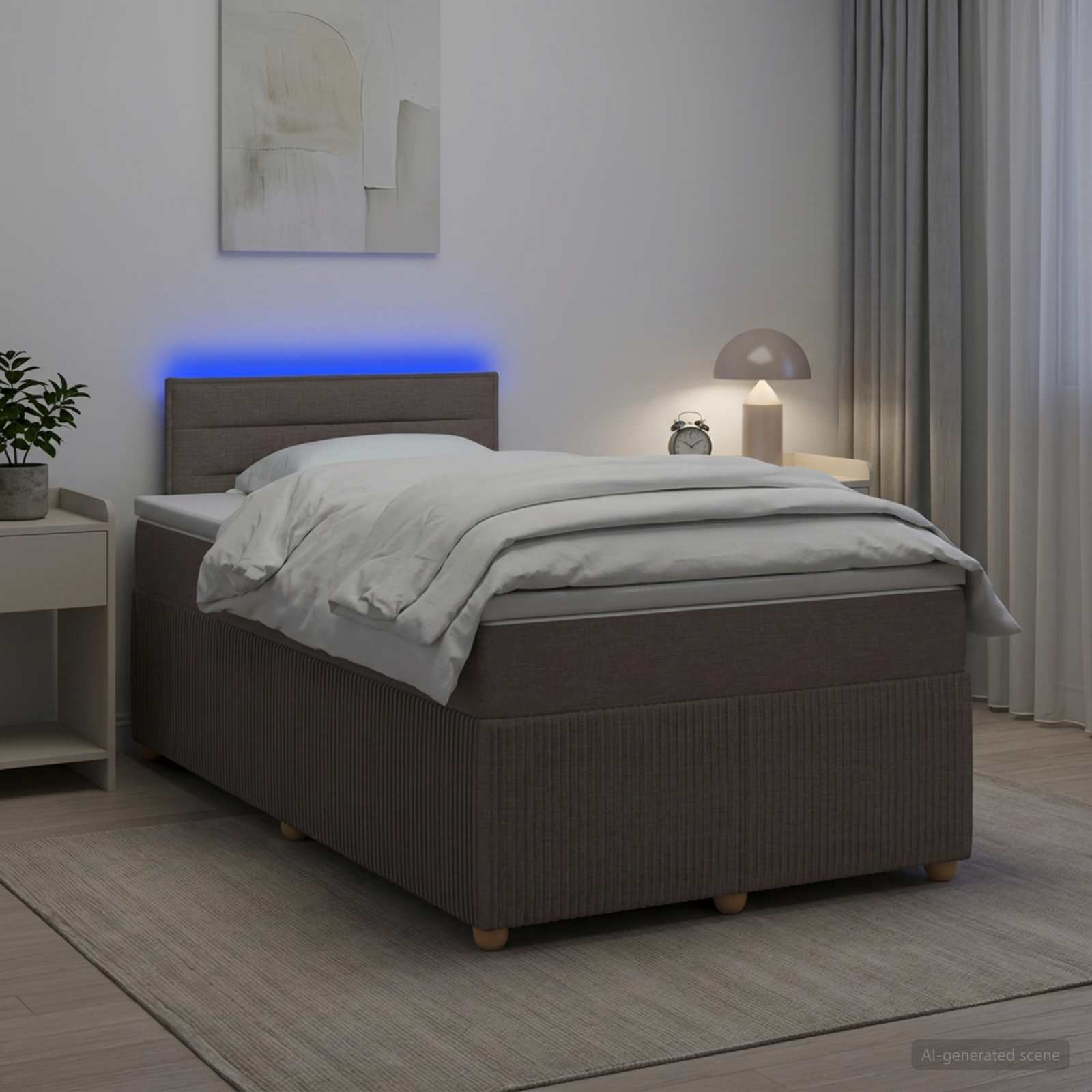 3452880_1.jpg vidaXL Posteľ boxspring s matracom Sivohnedá 120 x 190 cm Látka – Obrázok 1